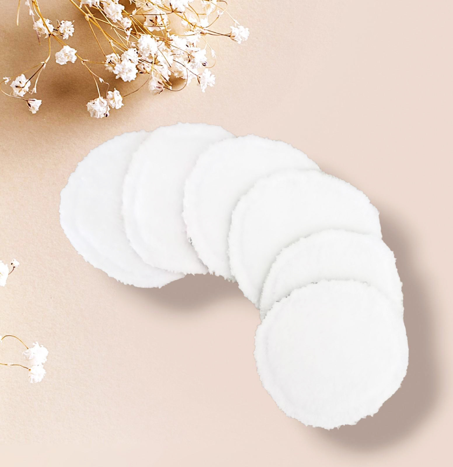 Disques démaquillants lavables - ROSES - (lot de 6) - Lingettes démaquillantes lavables et réutilisables - Tampons démaquillants lavables et réutilisables