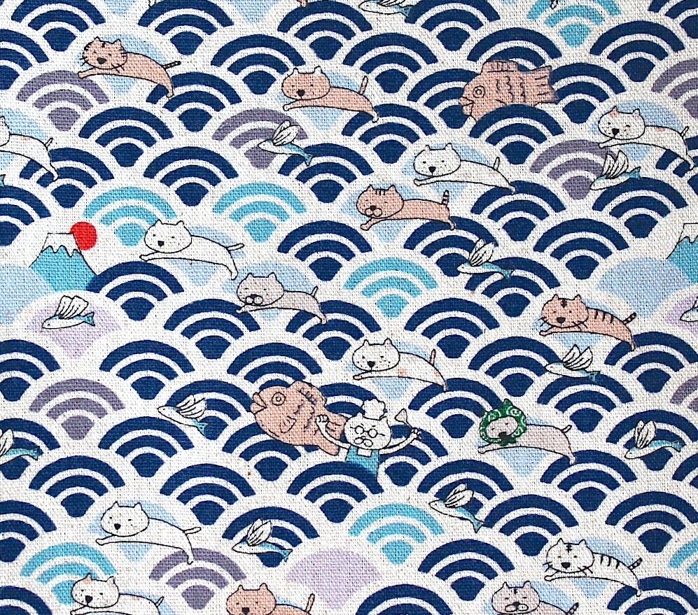 trousse tissu japon chats homme et femme