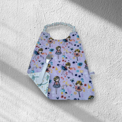 Serviette de table enfant, bavoir maternelle, modèle licornes et fées au choix