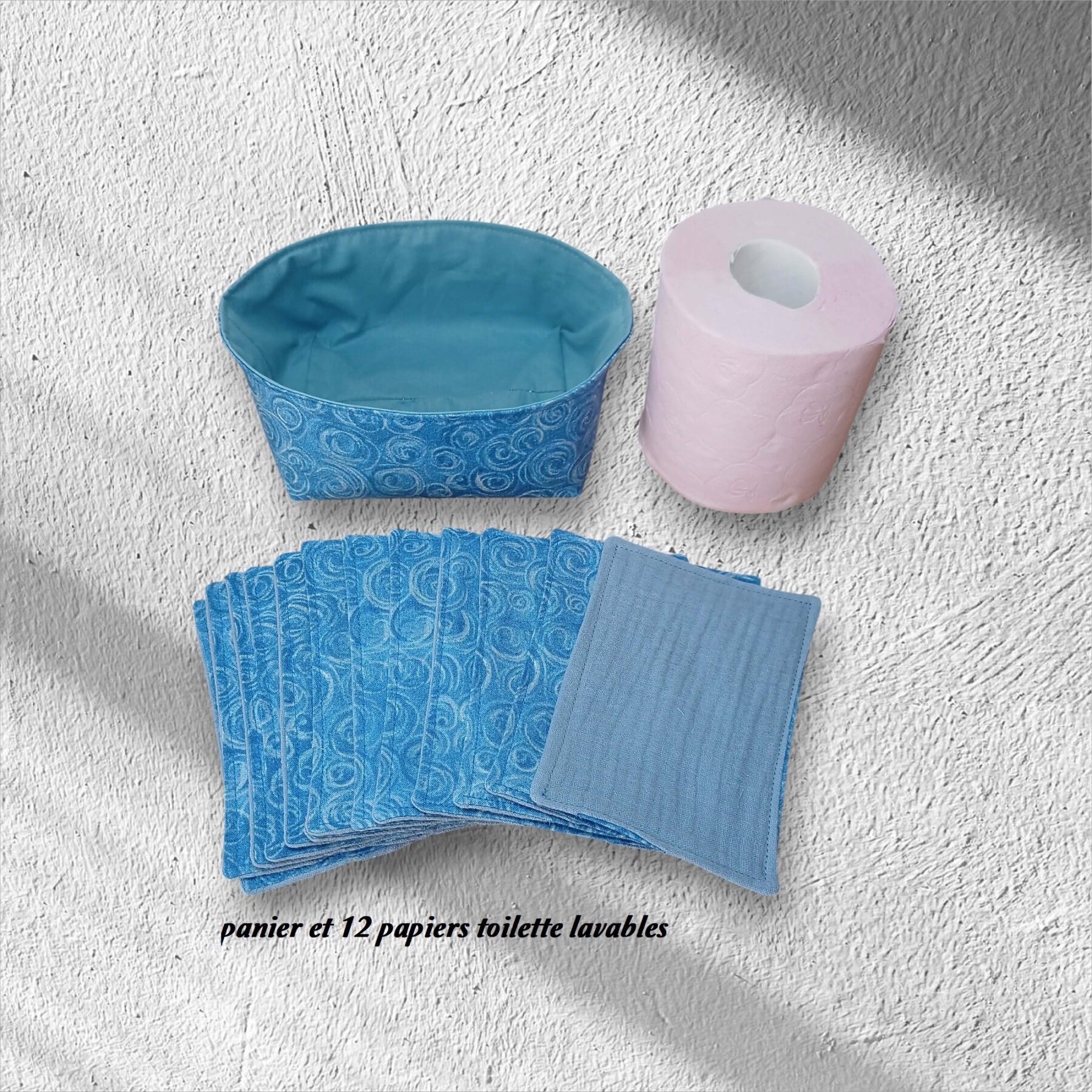 papier toilette lavable, réutilisable en lot de 5 feuilles coton /double gaze de coton modèle au choix – Image 10