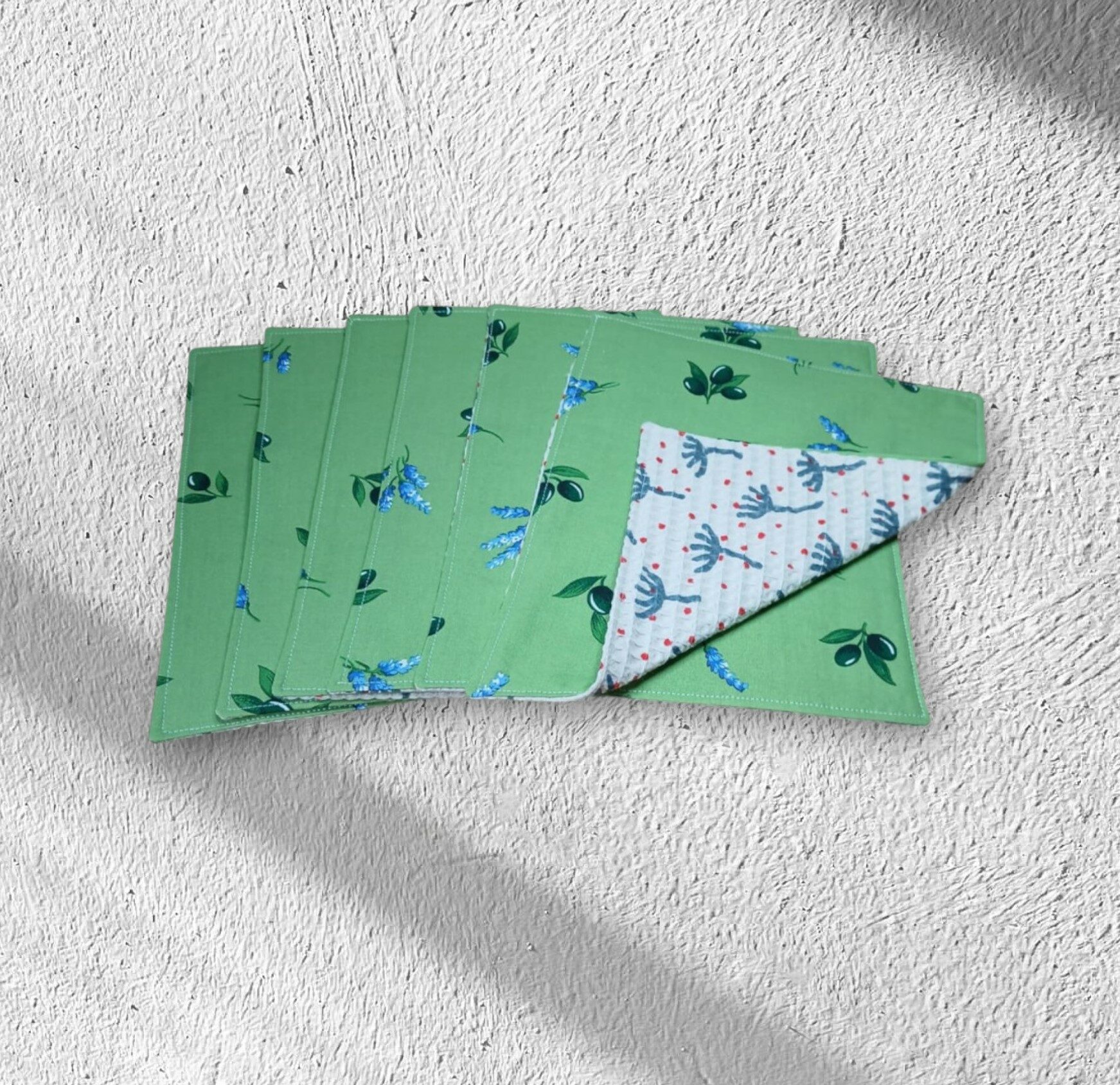 Panière de 6 feuilles d'essuie tout et 3 éponges lavables 100 % coton, – Image 5