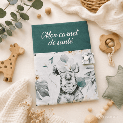 protège carnet santé rhinocéros