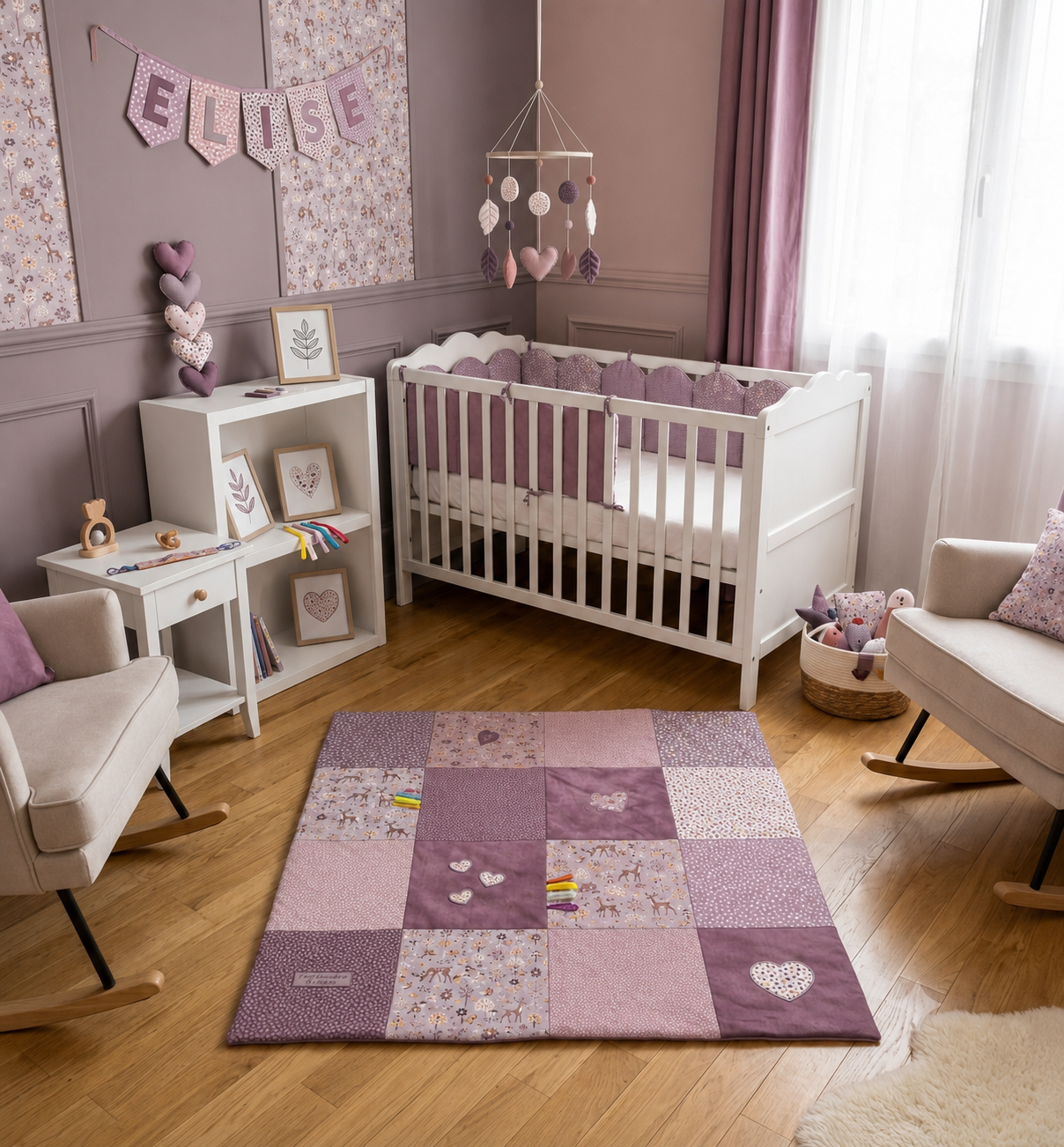 Tapis d'éveil bébé personnalisé sur mesure – 100 x 100 cm