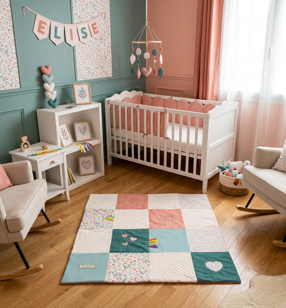 Tapis d'éveil bébé personnalisé sur mesure – 100 x 100 cm – Image 2