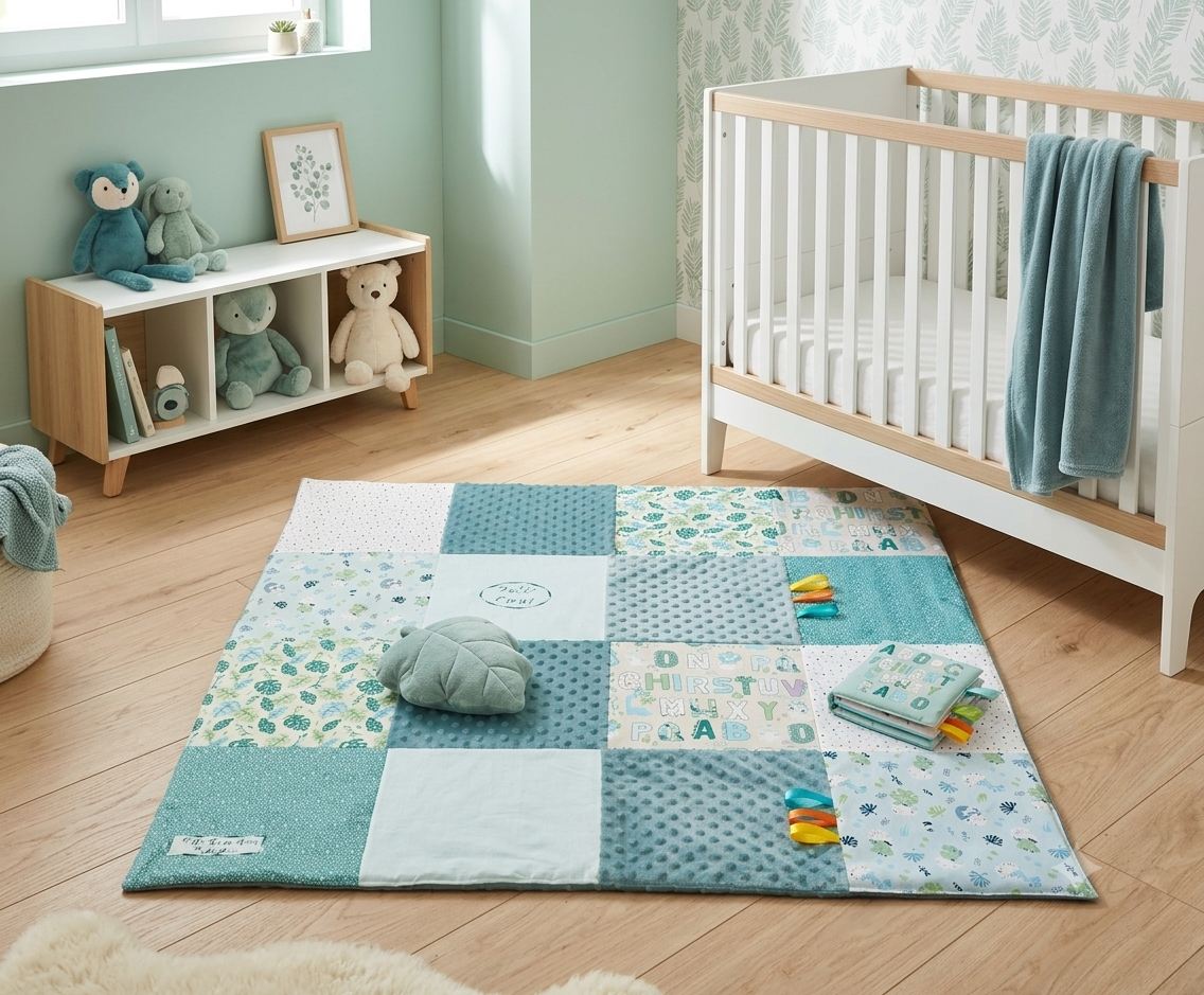 Tapis d'éveil bébé personnalisé sur mesure – 100 x 100 cm – Image 4