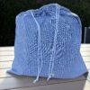 Sac a linge sale petite ou grande capacité en lin rayures bleu