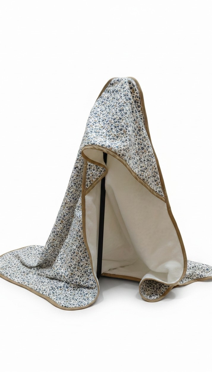 Cape de bain bébé 97x97 cm – Coton & éponge bambou Oeko-Tex – Fait main en France – Image 2