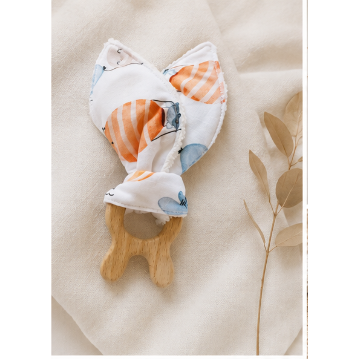 Ensemble bébé fait main – Doudou, hochet et lingettes assortis – Image 4