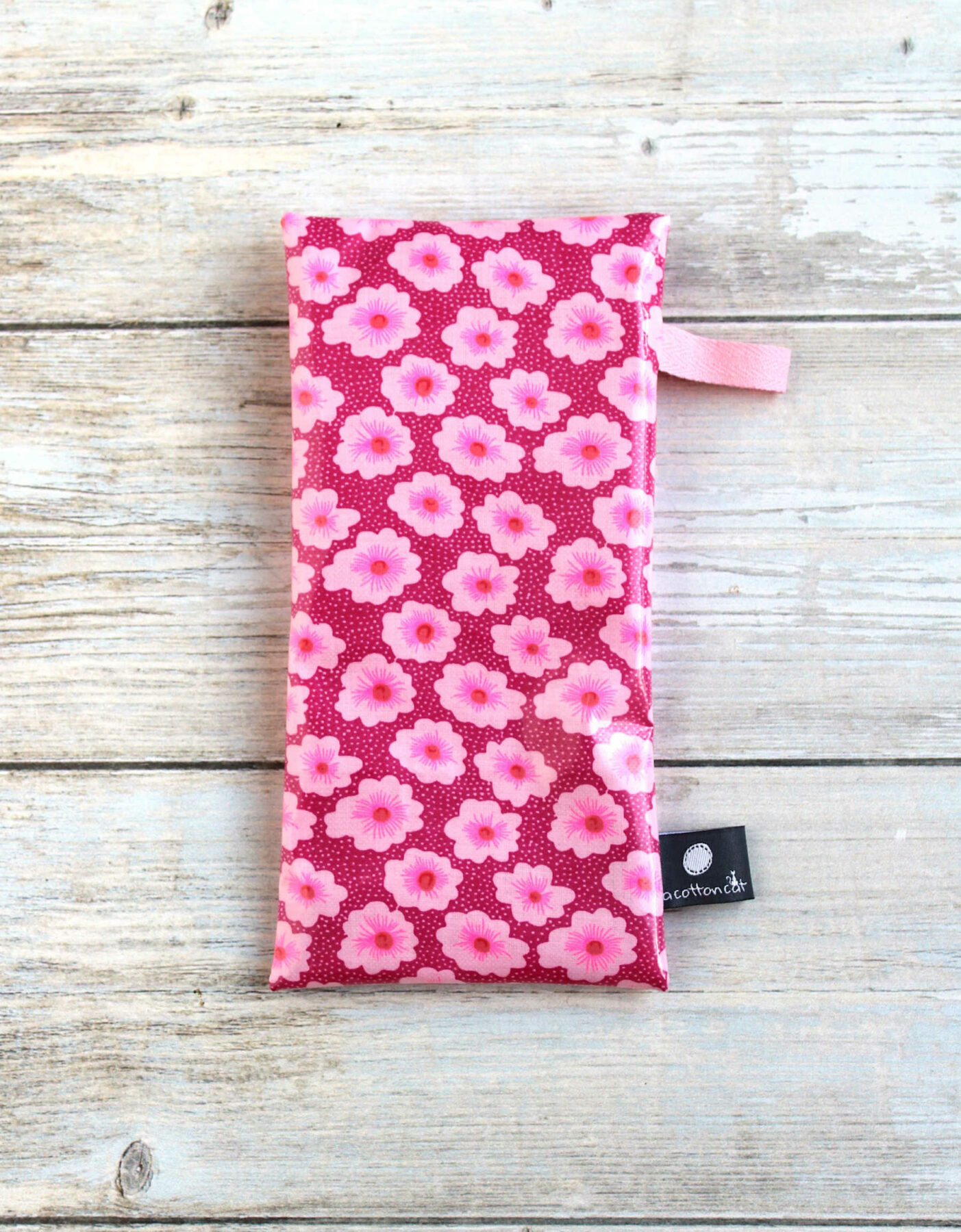 pochette impermeable brosse dents tissu fleurs brillant