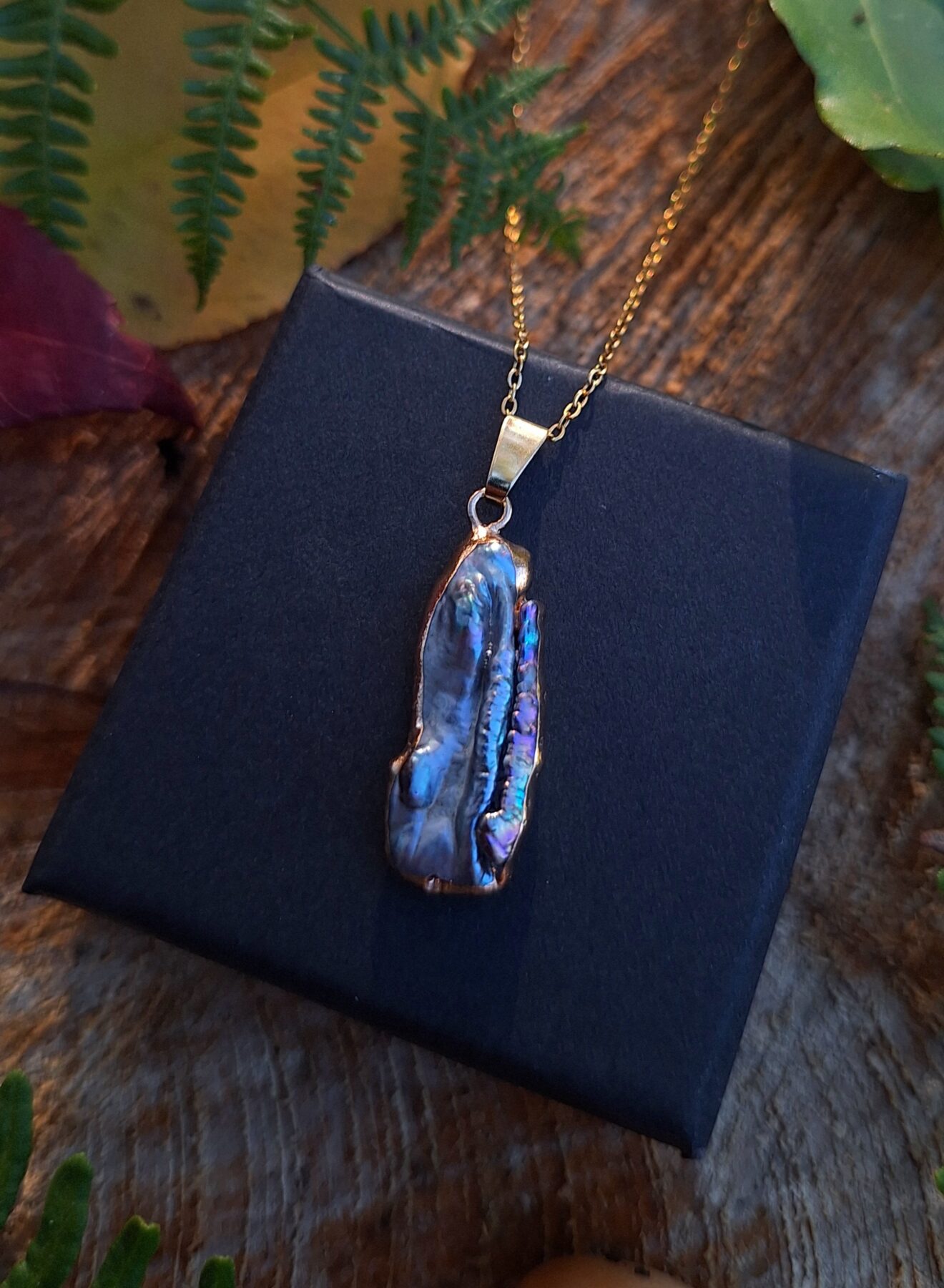 Collier Pendentif Perle de Culture d'Eau Douce Iridescente et Acier Inoxydable – Image 2