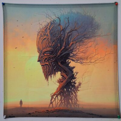 Tenture murale Arbre Mort et Voyageur