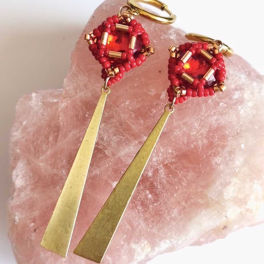 Boucles d'oreilles Gabrielle Rouge – Image 3