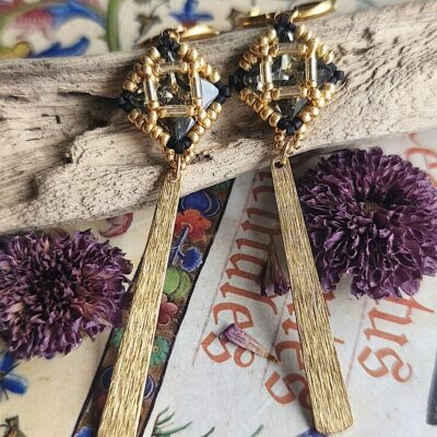 Boucles d'oreilles Gabrielle noire