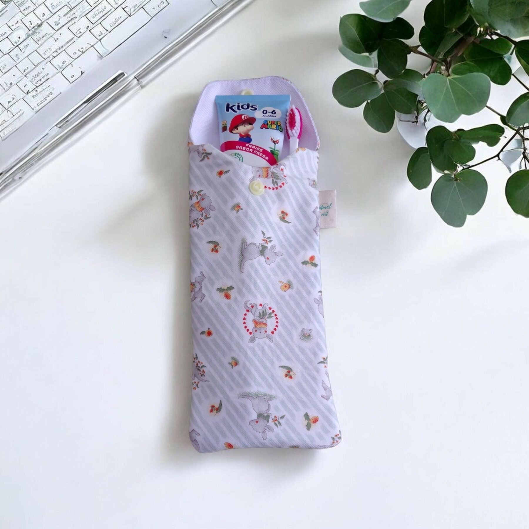 đ° Ătui Ă brosse Ă dents enfant multifonction â Lapins â 20 Ă 8 cm â Image 3