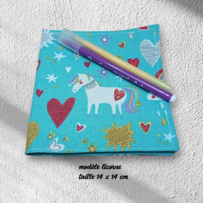 livre, cahier à colorier lavable, réutilisable au choix