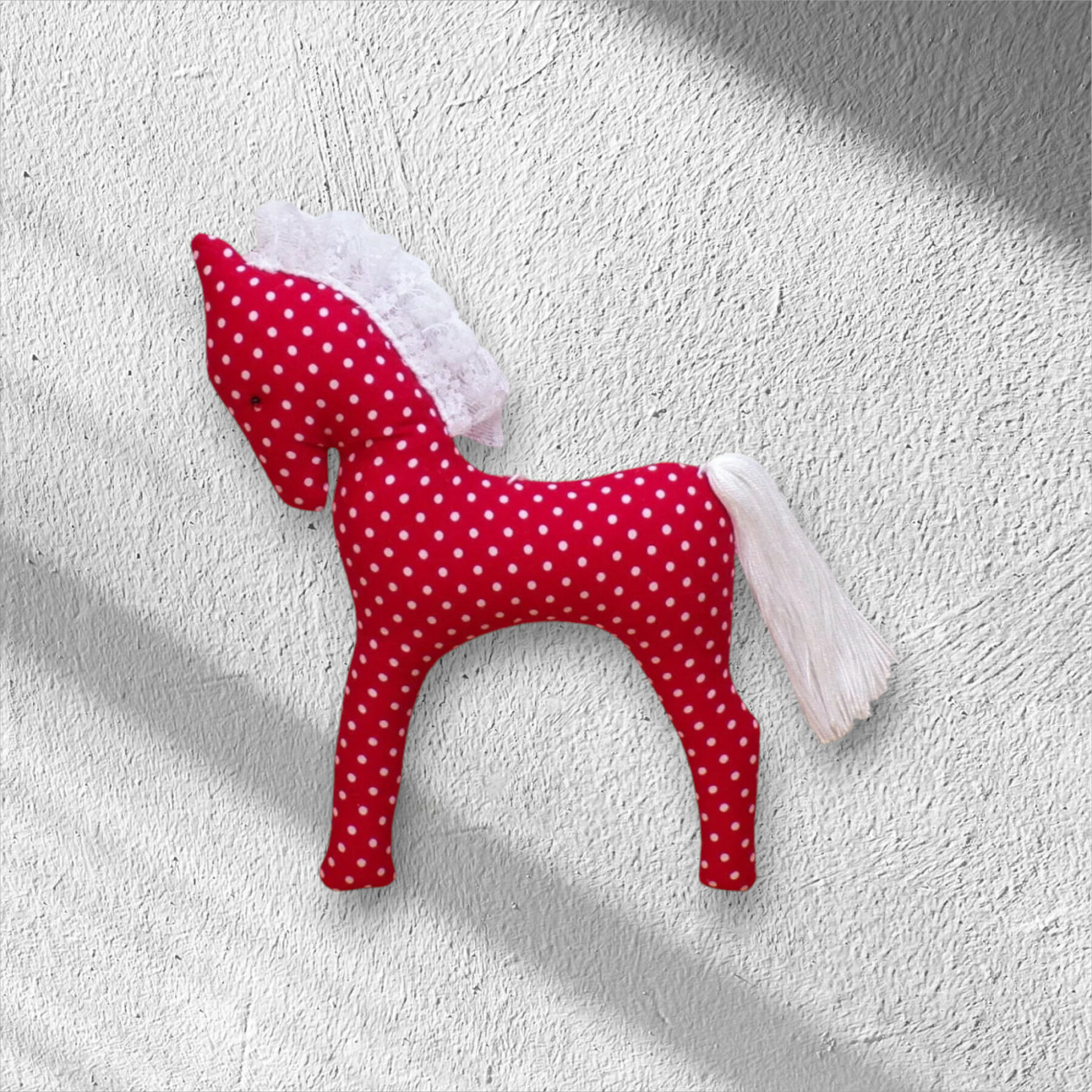 cheval à suspendre en tissu, cheval de décoration fait main