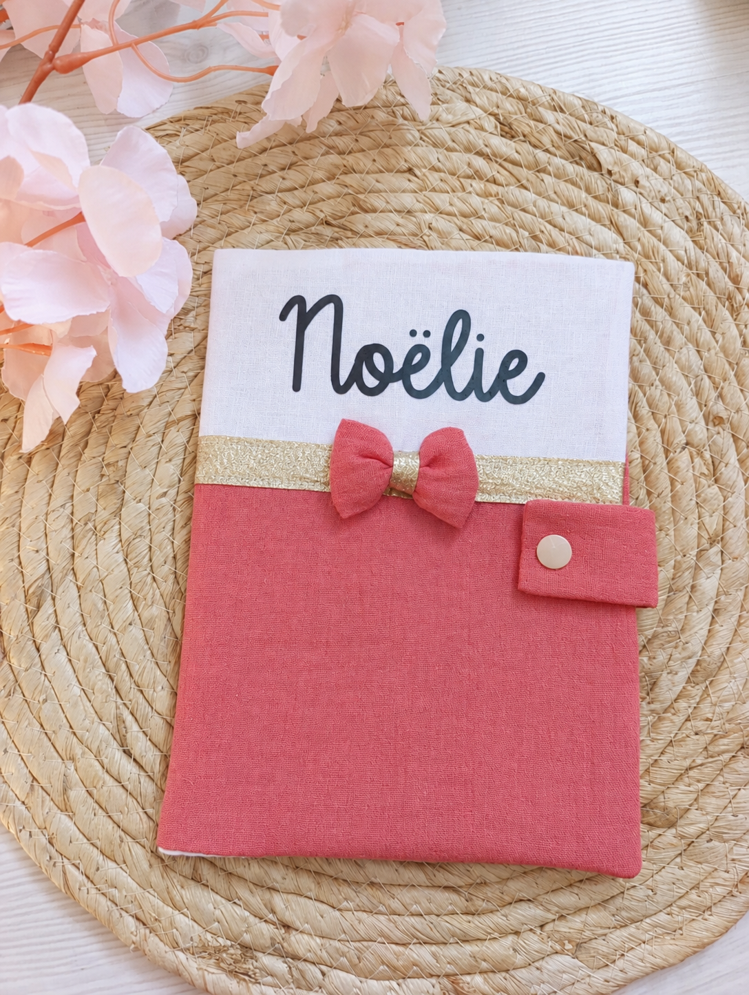 Protège carnet de santé petit noeud bande or – Image 10