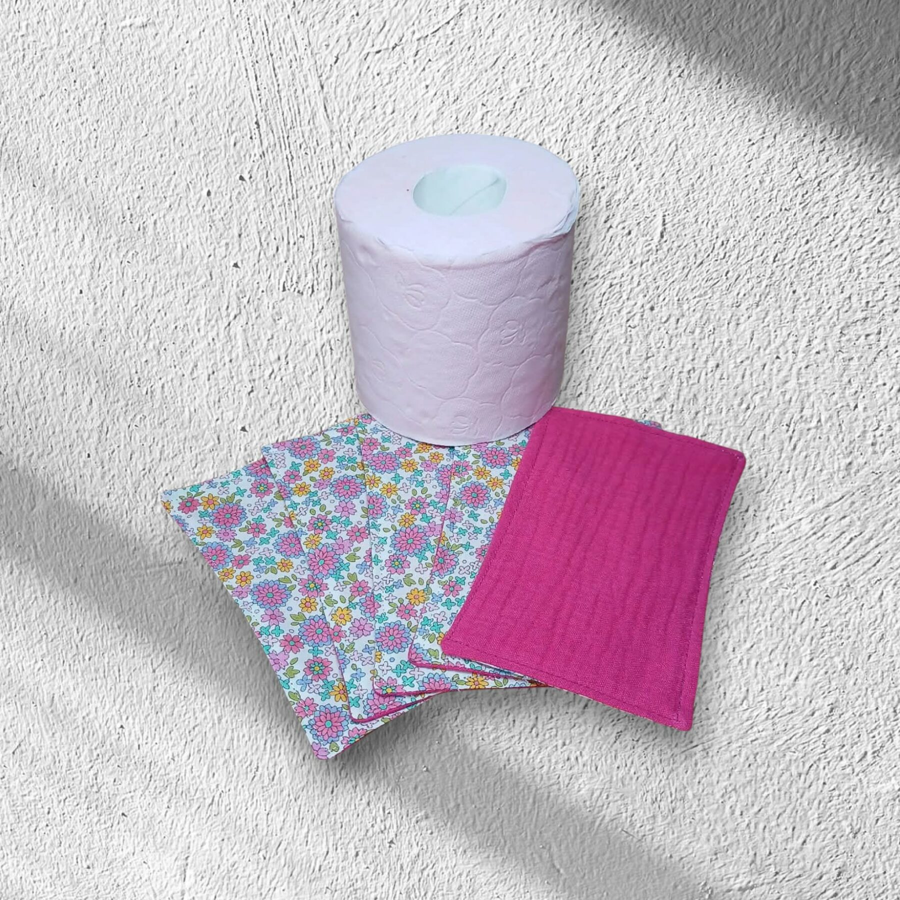 papier toilette lavable, réutilisable en lot de 5 feuilles coton /double gaze de coton modèle au choix – Image 2
