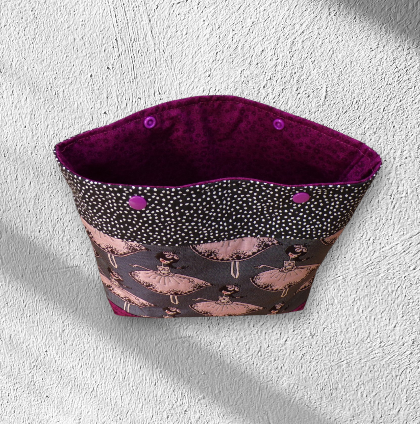sac, pochette, trousse doublé fermeture bouton pression motif au choix – Image 3