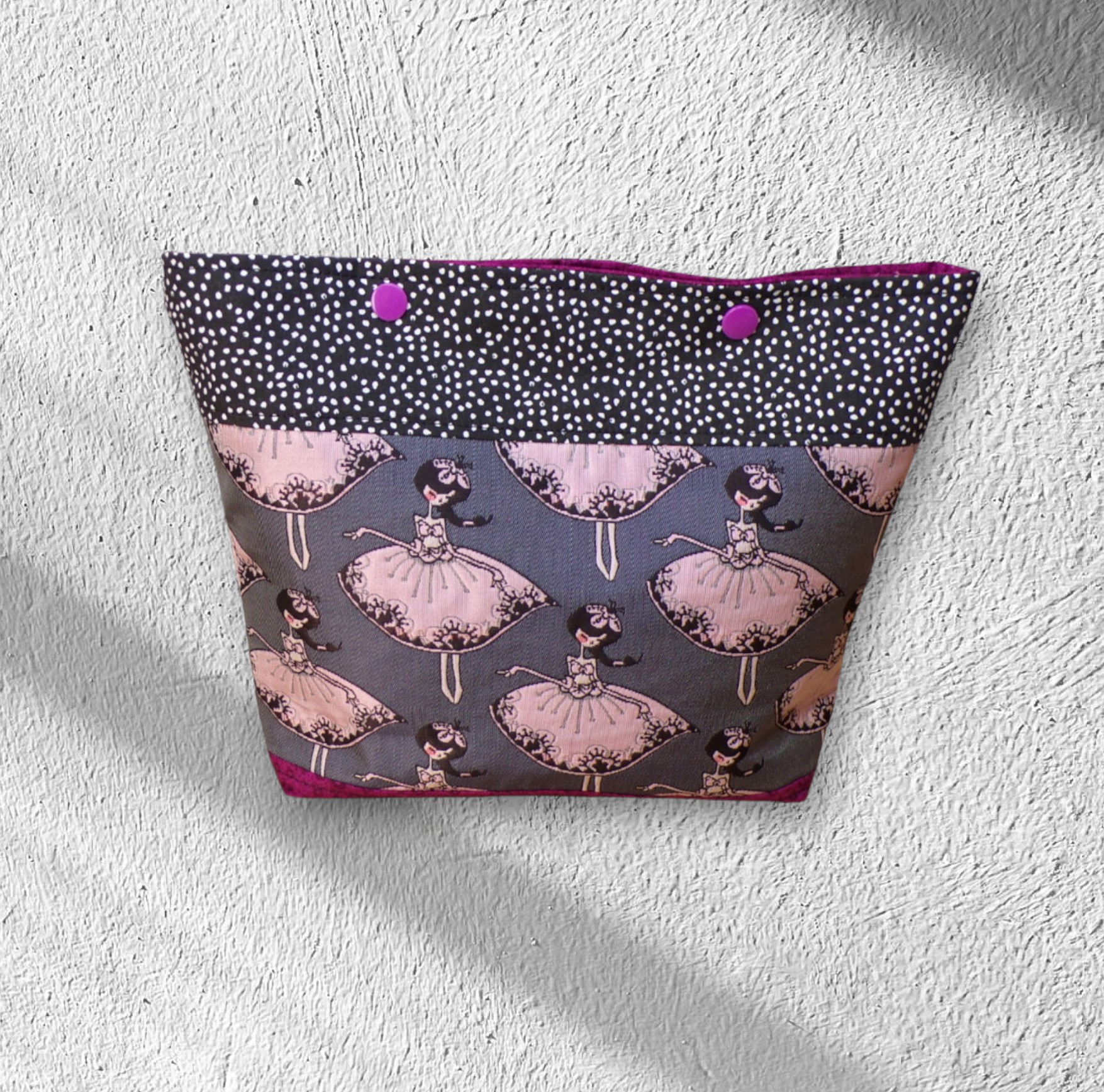 sac, pochette, trousse doublé fermeture bouton pression motif au choix – Image 2