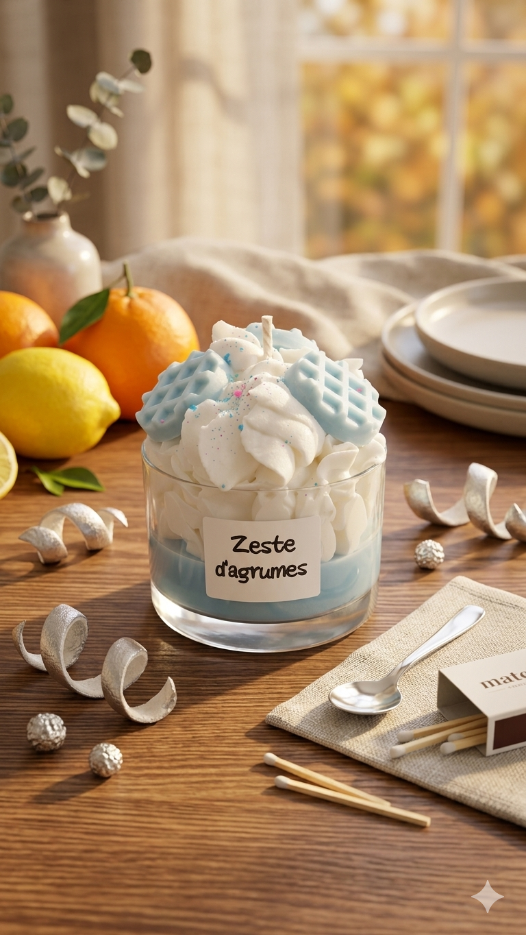 Bougie parfumée gourmande chantilly Zeste d'agrume