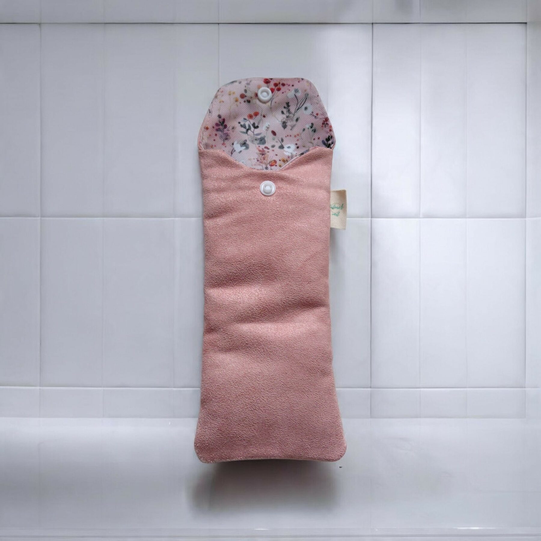 Étui à brosse à dents en suédine rose – Doublure imperméable – Image 4