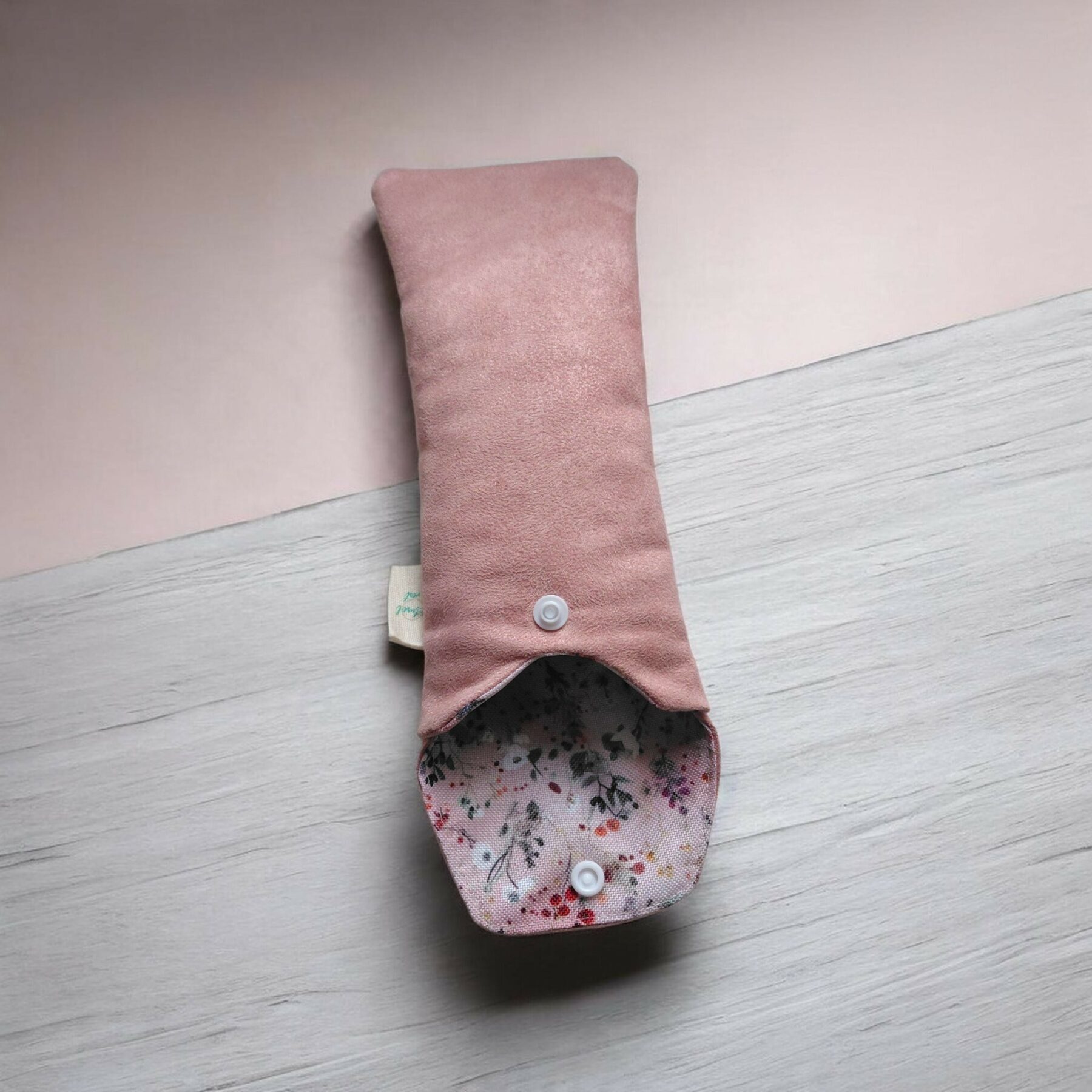 Étui à brosse à dents en suédine rose – Doublure imperméable – Image 3