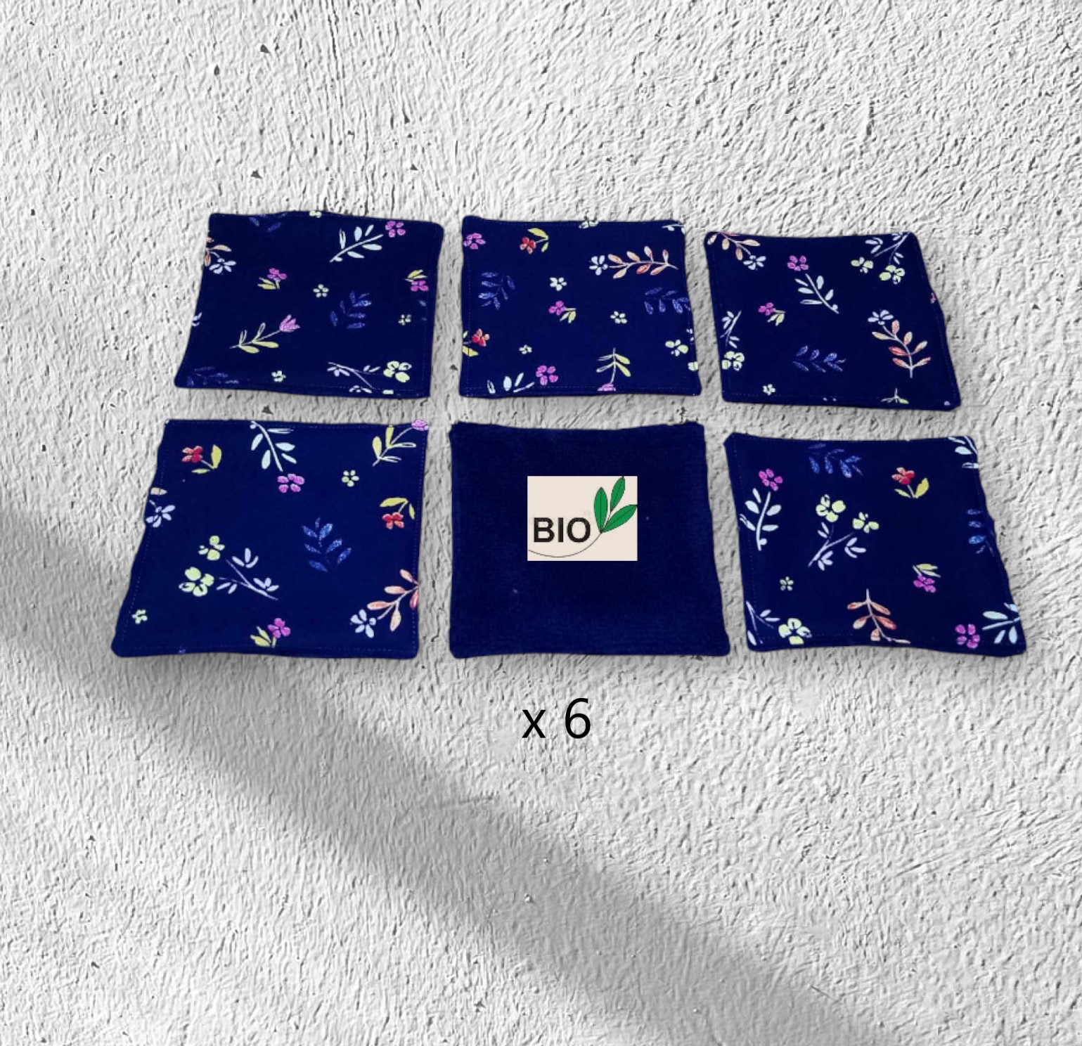 Lot de 6 lingettes en coton et éponge bambou biologique modèle au choix