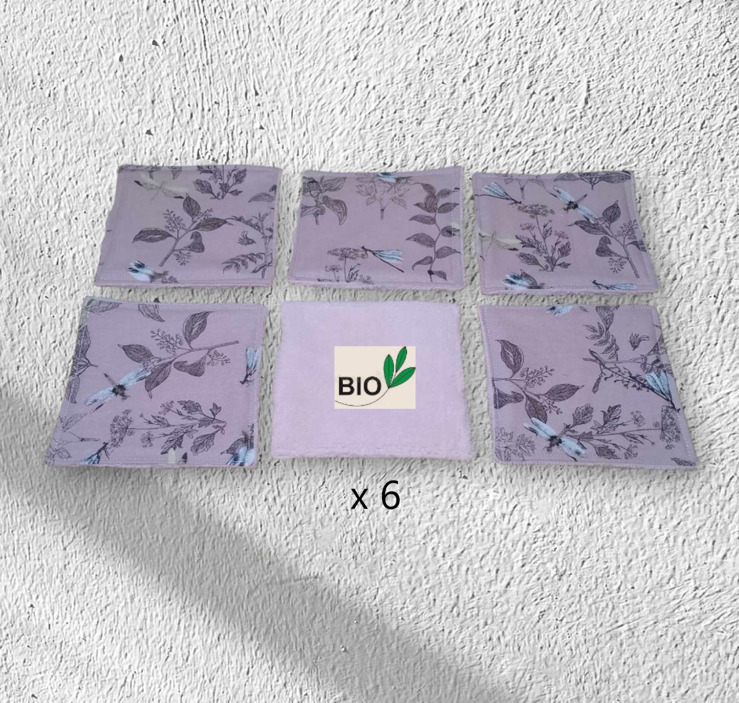 Lot de 6 lingettes en coton et éponge bambou biologique modèle au choix – Image 3