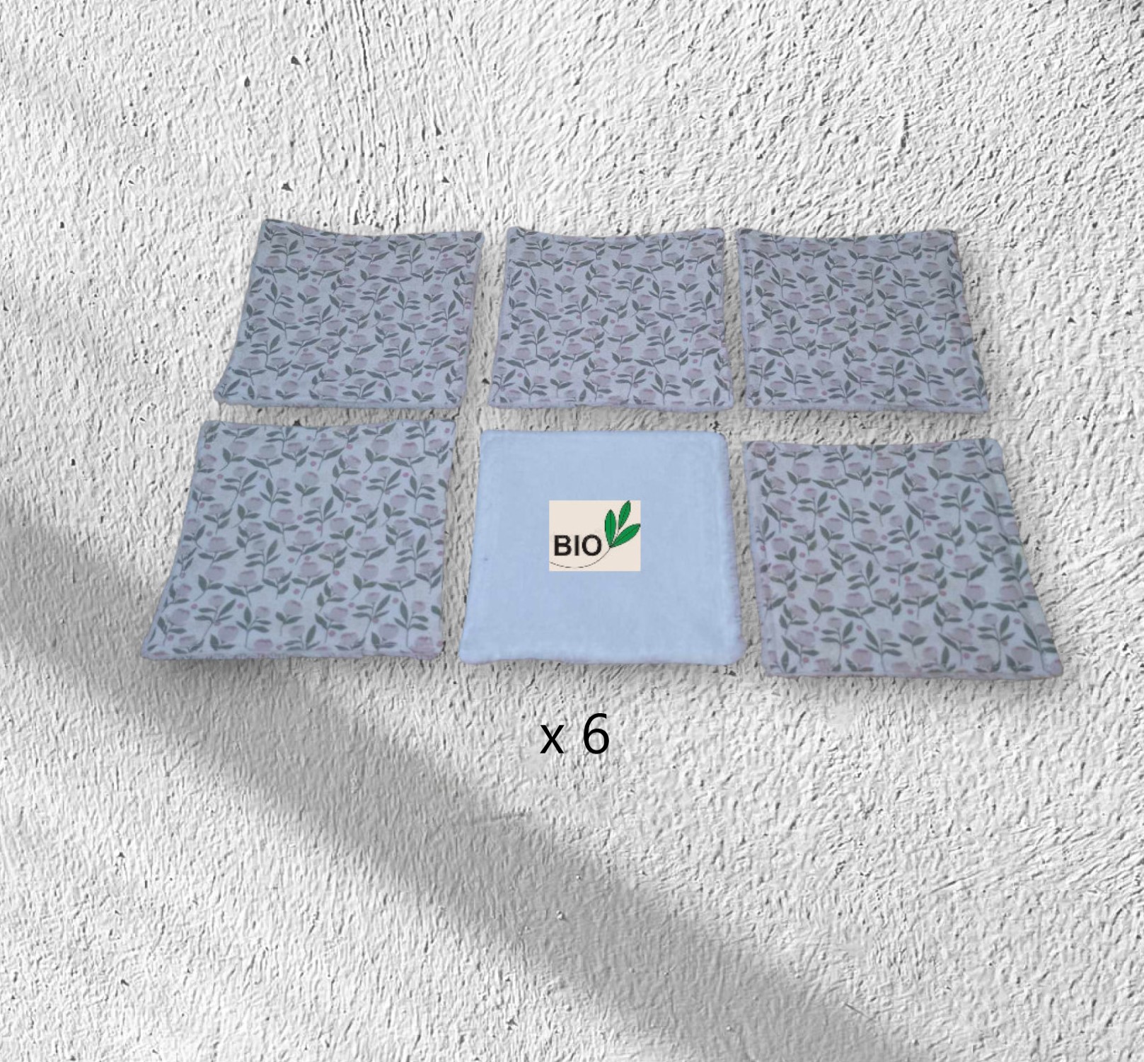 Lot de 6 lingettes en coton et éponge bambou biologique modèle au choix – Image 4