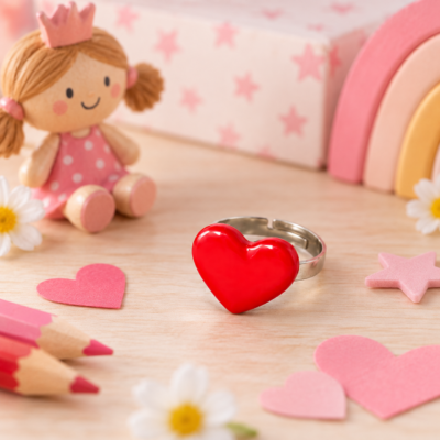 Bague Enfant Cœur Rouge
