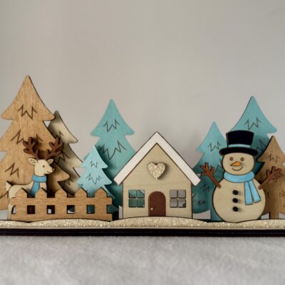 Village d'hiver en bois