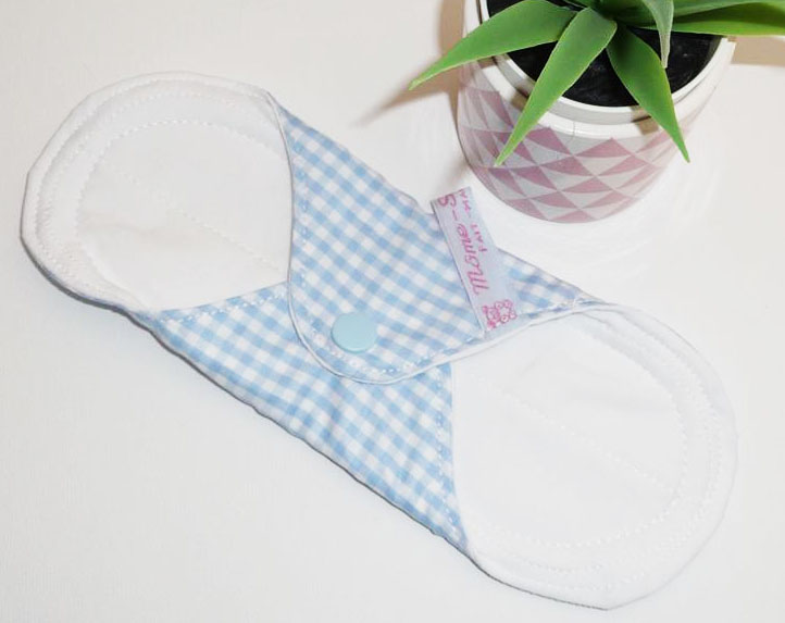Protège-slip lavable VICHY (Fin & discret : 22 cm) - Zéro déchet - PSL - Protège-slip en coton ado fille femme - Hygiène intime féminine