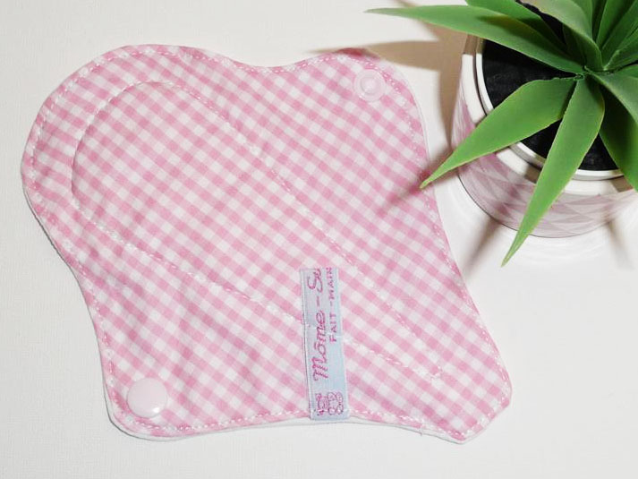 Protège-string lavable VICHY (Mini & discret : 16 cm) - Zéro déchet - PSL - Protège-slip en coton ado fille femme - Hygiène intime féminine