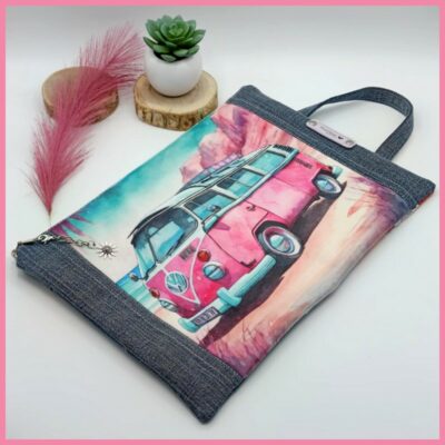 Trousse "Road Trip Floral" - Collection Denim & Rêves