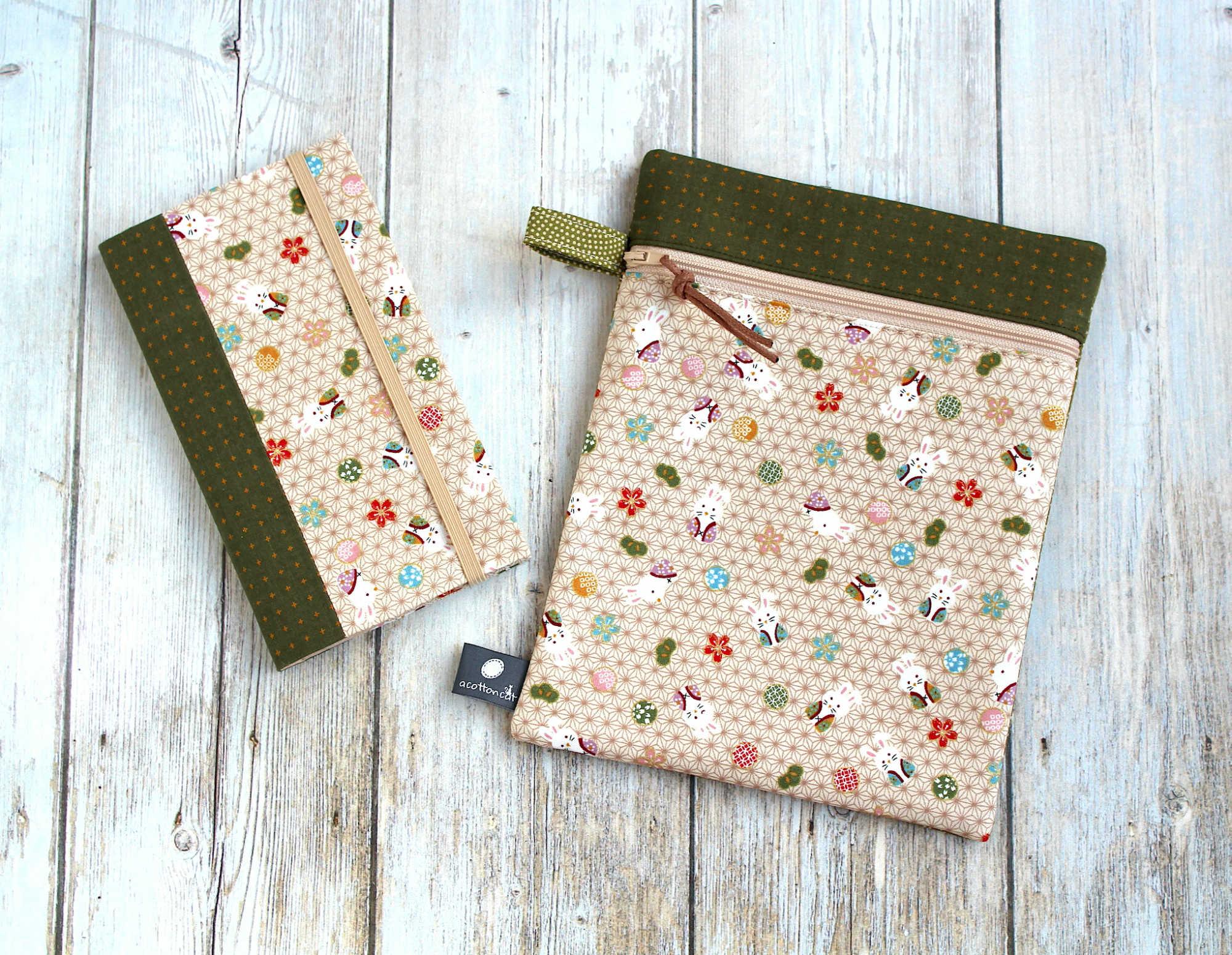 Pochette japonaise zippee, pochette livre, étui billets avion passeport , accessoire japonais – Image 6