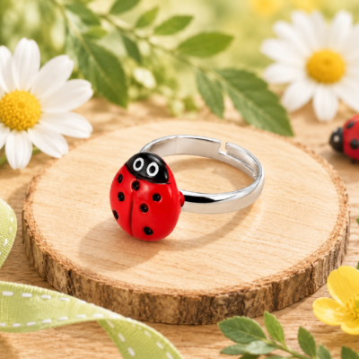 bague enfant coccinelle