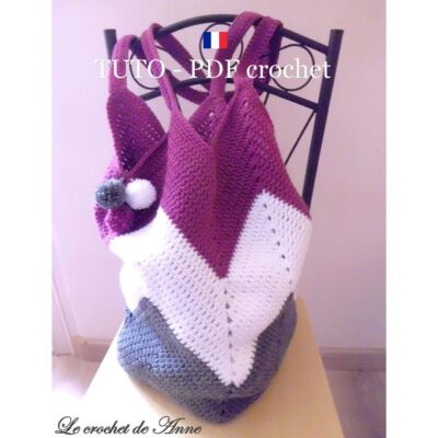 TUTO CROCHET – Sac fourre-tout / Sac de plage / Sac boho , aux jolis motifs zig zag , facile à réaliser !