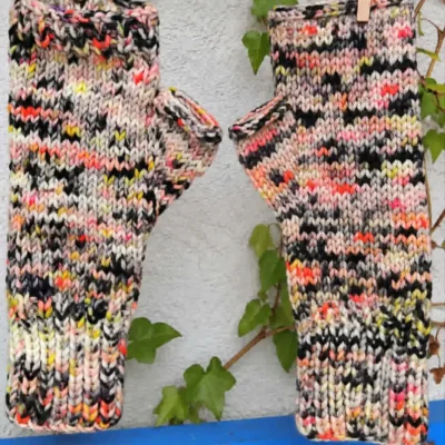 Mitaines - Mitaines en laine - Mitaines en laine teintée - Accéssoire pour l'hiver- Accessoire Femme - Accéssoire Homme- Cadeau - Création unique