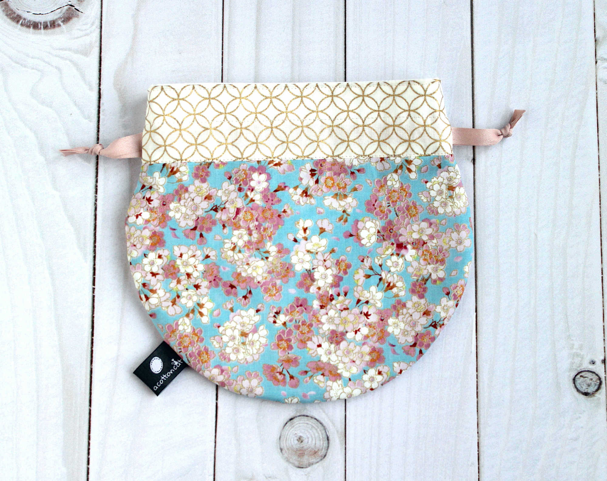 Pochette japonaise ronde, pochette câbles et écouteurs, pochon cadeaux, accessoire japonais – Image 3