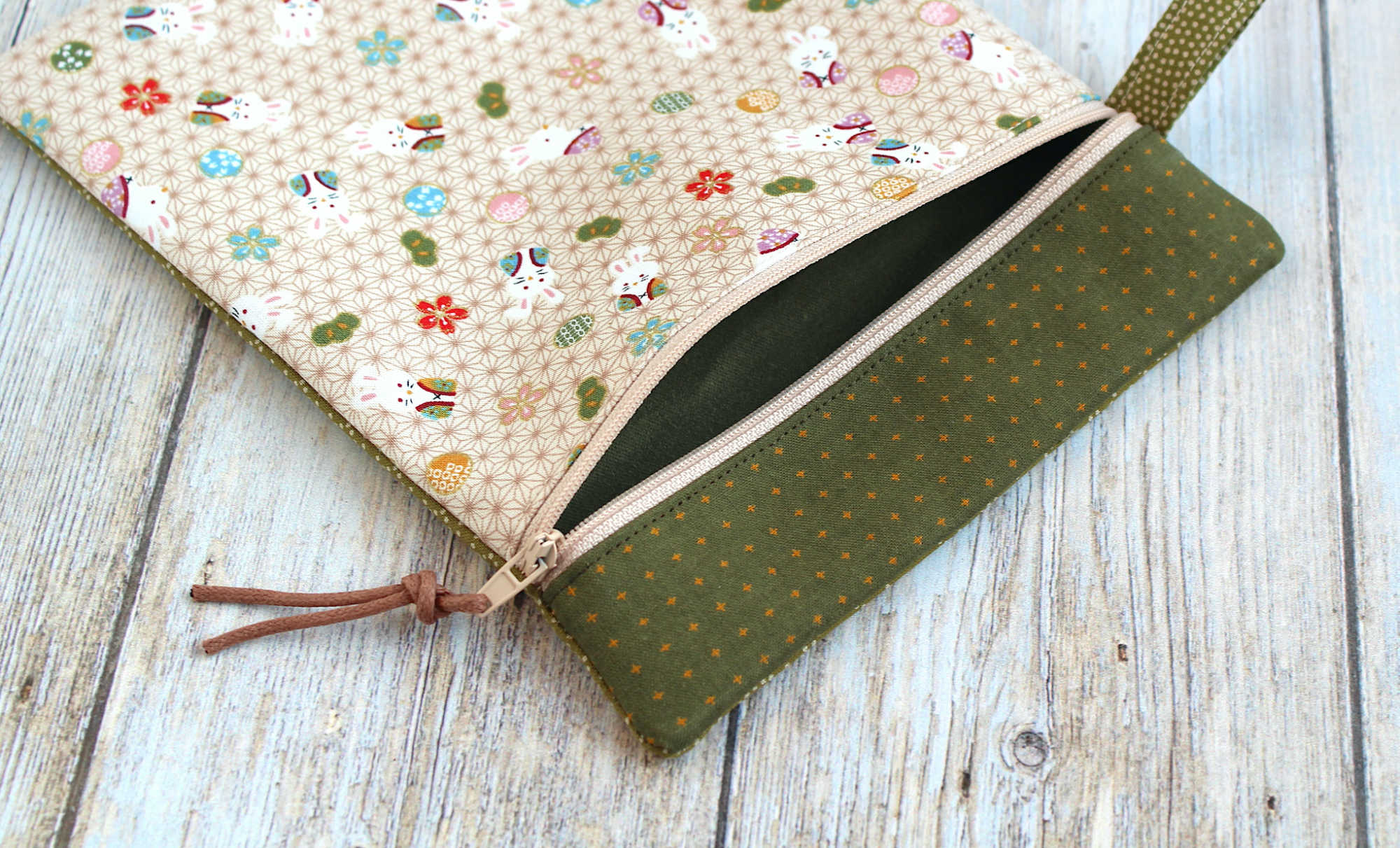 Pochette japonaise zippee, pochette livre, étui billets avion passeport , accessoire japonais – Image 4